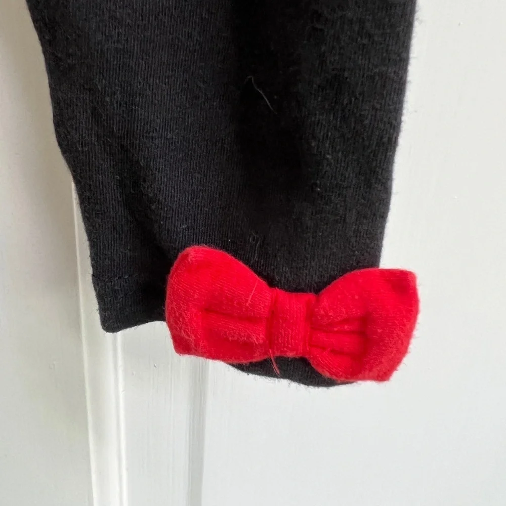 Carter’s 24M Black Girls Stretch Leggings Pants with Red Bows